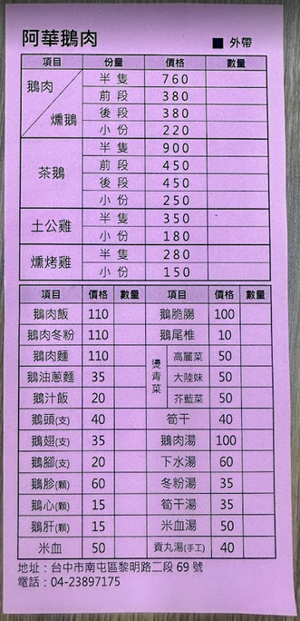 阿華鵝肉北平店,台中北屯美食,30年鵝肉老店最新分店,菜單搶先看 阿華鵝肉北平店,台中北屯美食,30年鵝肉老店最新分店,菜單搶先看