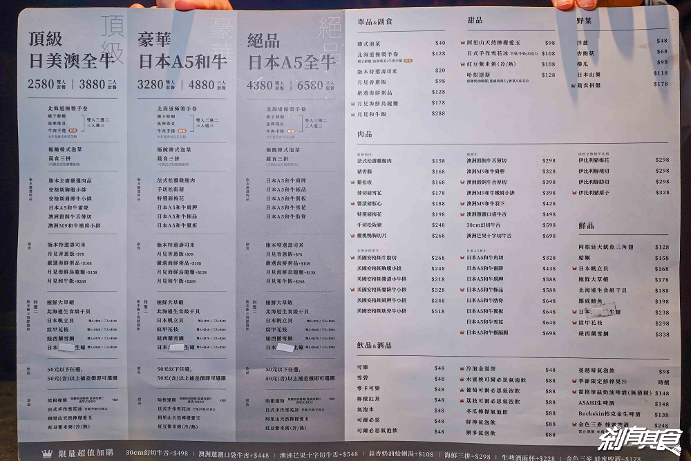 脂本燒肉，彰化超犯規燒肉店，用「A5和牛、蔥鹽口袋厚切牛舌、伊比利豬」征服老饕，彰化約會餐廳